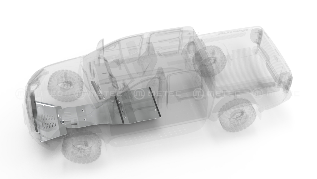 Série GMS | Protection alu moteur et boite à vitesses + protection avant sous parechoc - Ford Ranger (2023 - )