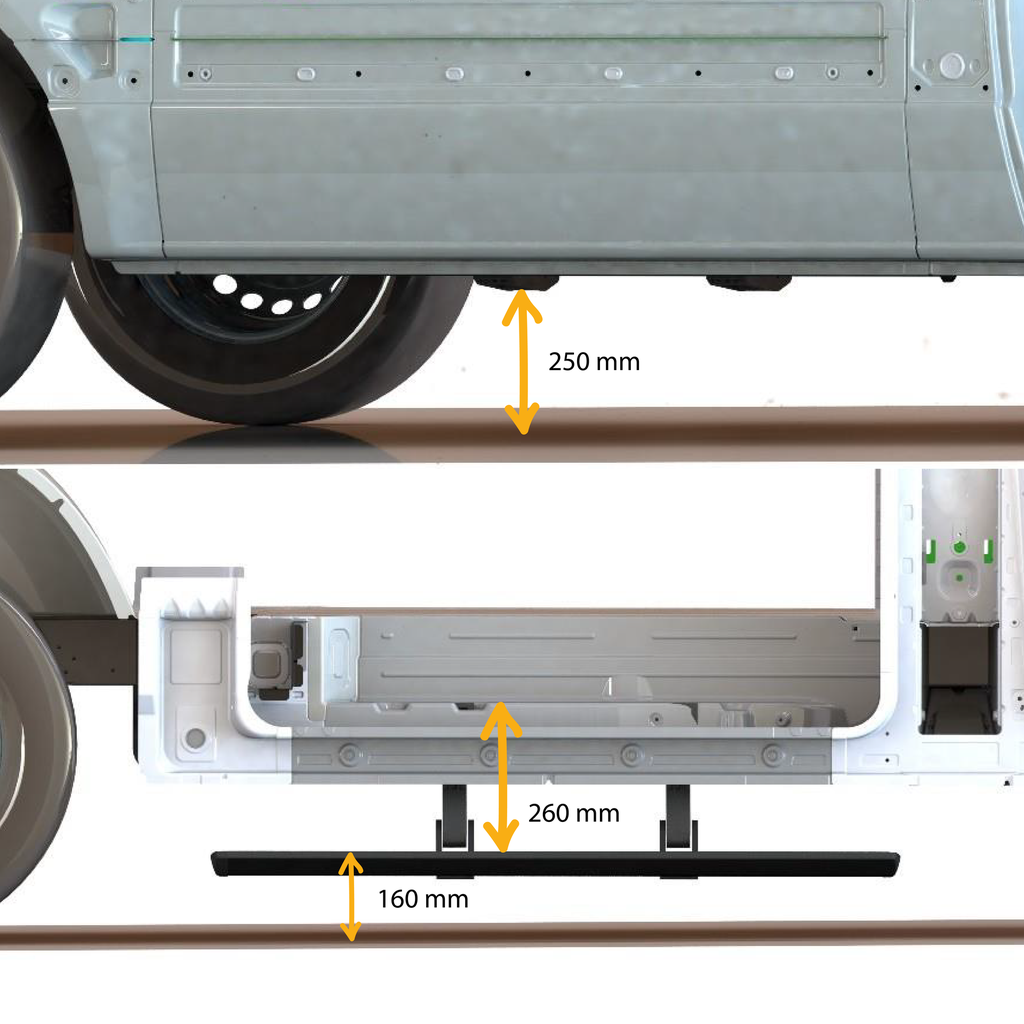 Série ETB | Marchepied latéral électrique entièrement automatique 900 mm pour Crafter I et Sprinter II et III