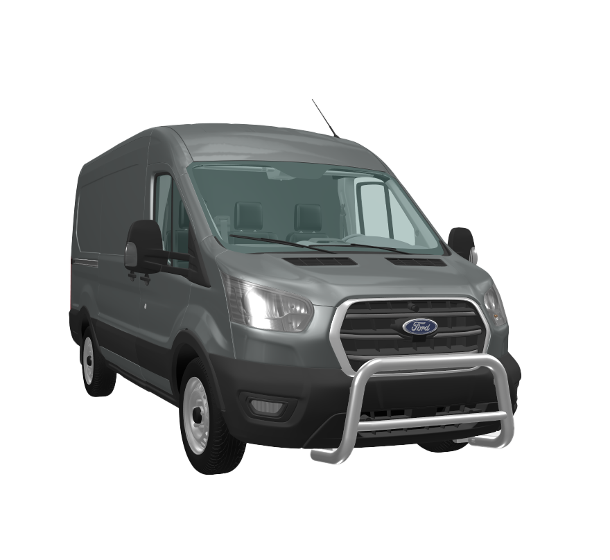 Série EUROBAR | Barre de protection avant acier inox - Ford Transit 2014 - 2019